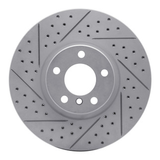 R1 07-18 BMW X5 Front Left Drilled & Slotted Geo-Carbon Rotor