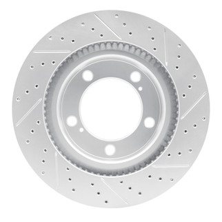 R1 08-21 Lexus Lx570 Front Left Drilled & Slotted Geo-Carbon Rotor