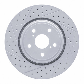 R1 08-21 Lexus Nx300 Front Left Drilled & Slotted Geo-Carbon Rotor