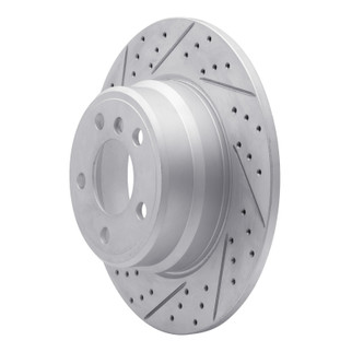 R1 00-06 BMW X5 Rear Left Drilled & Slotted Geo-Carbon Rotor