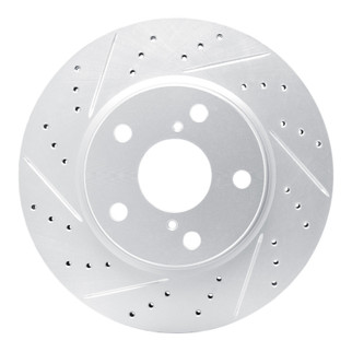 R1 06-18 Lexus Hs250H Front Left Drilled & Slotted Geo-Carbon Rotor