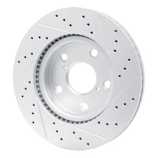 R1 06-18 Lexus Hs250H Front Left Drilled & Slotted Geo-Carbon Rotor