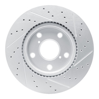 R1 06-18 Lexus Hs250H Front Left Drilled & Slotted Geo-Carbon Rotor