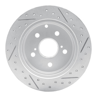 R1 06-18 Lexus Hs250H Rear Left Drilled & Slotted Geo-Carbon Rotor