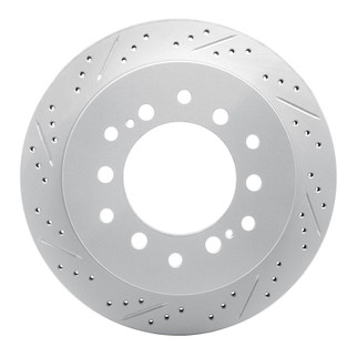 R1 01-09 Lexus Gx470 Rear Left Drilled & Slotted Geo-Carbon Rotor