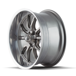 Ridler 650 17x8 / 5x120.65 BP / 0mm Offset / 83.82mm Hub Gloss Grey Polished Wheel