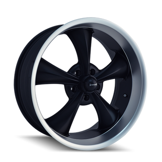 Ridler 695 18x8 / 5x120.65 BP / 0mm Offset / 83.82mm Hub Matte Black Machined Wheel