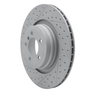 R1 07-08 BMW Alpina B7 Rear Left Drilled & Slotted Geo-Carbon Rotor