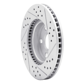 R1 10-17 Lexus Ct200H Front Left Drilled & Slotted Geo-Carbon Rotor