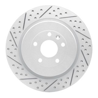 R1 13-19 Ford Explorer Rear Left Drilled & Slotted Geo-Carbon Rotor