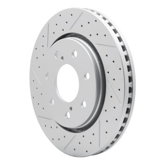 R1 10-14 Ford F-150 4WD Front Left Drilled & Slotted Geo-Carbon Rotor