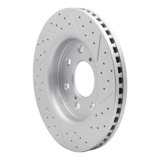 R1 10-14 Ford F-150 4WD Front Left Drilled & Slotted Geo-Carbon Rotor