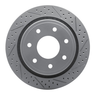 R1 12-14 Ford F-150 Rwd Rear Right Drilled & Slotted Geo-Carbon Rotor