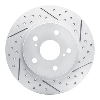 R1 08-18 Pontiac Vibe Rear Right Drilled & Slotted Geo-Carbon Rotor