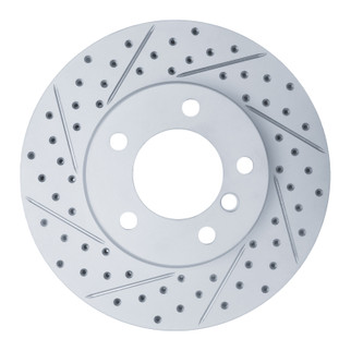 R1 06-13 BMW 128I Front Left Drilled & Slotted Geo-Carbon Rotor
