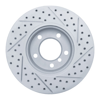 R1 06-13 BMW 128I Front Left Drilled & Slotted Geo-Carbon Rotor