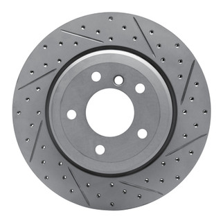 R1 04-10 BMW 528I Rear Right Drilled & Slotted Geo-Carbon Rotor