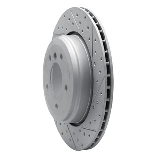 R1 04-10 BMW 528I Rear Right Drilled & Slotted Geo-Carbon Rotor