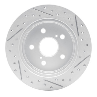 R1 15-26 Lexus Nx300H Rear Left Drilled & Slotted Geo-Carbon Rotor