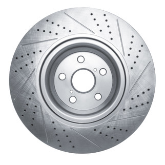 R1 10-17 Lexus Ls460 Left Front Drilled & Slotted Geo-Carbon Rotor