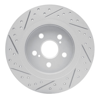 R1 11-17 Lexus Ct200H Rear Right Drilled & Slotted Geo-Carbon Rotor