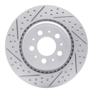 R1 03-14 Volvo Xc90 Rear Left Drilled & Slotted Geo-Carbon Rotor