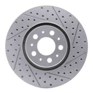 R1 03-09 Volvo S60 Front Right Drilled & Slotted Geo-Carbon Rotor