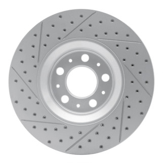 R1 03-09 Volvo S60 Front Right Drilled & Slotted Geo-Carbon Rotor