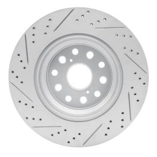 R1 07-17 Lexus Ls600H Right Rear Drilled & Slotted Geo-Carbon Rotor