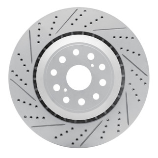 R1 07-17 Lexus Ls600H Left Rear Drilled & Slotted Geo-Carbon Rotor