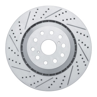 R1 07-23 Lexus Ls460 Left Front Drilled & Slotted Geo-Carbon Rotor