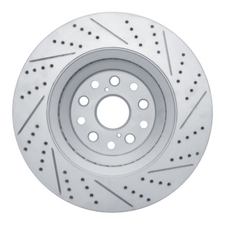 R1 07-23 Lexus Ls460 Left Front Drilled & Slotted Geo-Carbon Rotor