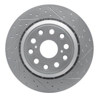 R1 07-17 Lexus Ls460 Rear Right Drilled & Slotted Geo-Carbon Rotor