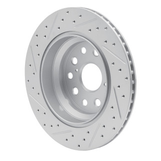 R1 07-17 Lexus Ls460 Rear Right Drilled & Slotted Geo-Carbon Rotor