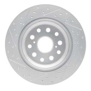 R1 07-17 Lexus Ls460 Rear Right Drilled & Slotted Geo-Carbon Rotor