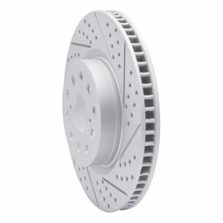 R1 07-23 Lexus Ls460 Front Right Drilled & Slotted Geo-Carbon Rotor