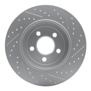 R1 07-10 Volvo S80 Rear Left Drilled & Slotted Geo-Carbon Rotor