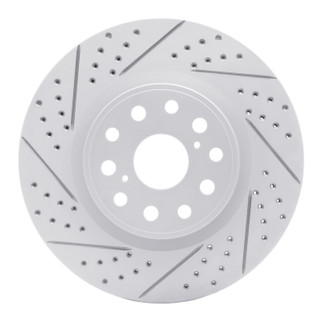 R1 07-23 Lexus Ls460 Front Left Drilled & Slotted Geo-Carbon Rotor