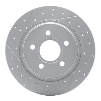 R1 04-13 Volvo V50 Rear Left Drilled & Slotted Geo-Carbon Rotor