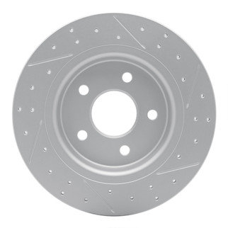 R1 04-13 Volvo V50 Rear Left Drilled & Slotted Geo-Carbon Rotor