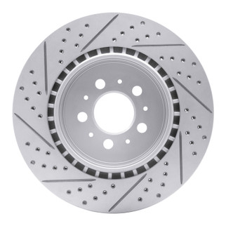 R1 04-07 Volvo V70 Rear Right Drilled & Slotted Geo-Carbon Rotor
