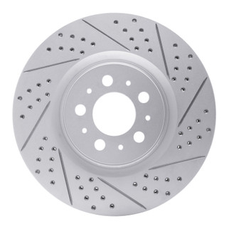 R1 04-07 Volvo V70 Front Right Drilled & Slotted Geo-Carbon Rotor