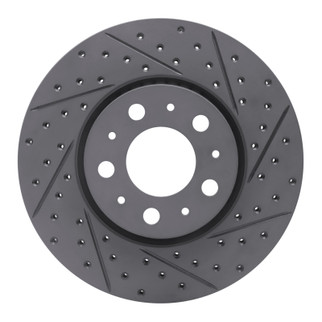 R1 99-09 Volvo S60 Front Right Drilled & Slotted Geo-Carbon Rotor