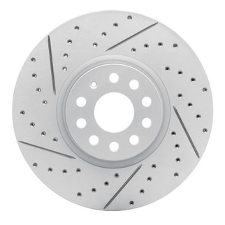 R1 18-25 Volkswagen Atlas Front Left Drilled & Slotted Geo-Carbon Rotor