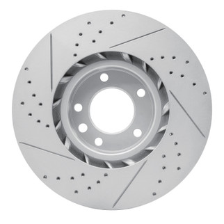 R1 11-18 Porsche Cayenne Left Front Drilled & Slotted Geo-Carbon Rotor