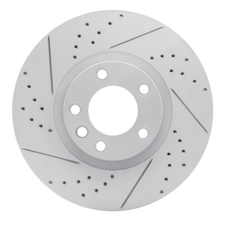 R1 11-18 Porsche Cayenne Right Front Drilled & Slotted Geo-Carbon Rotor