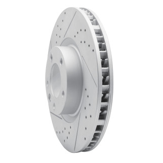 R1 11-18 Porsche Cayenne Right Front Drilled & Slotted Geo-Carbon Rotor