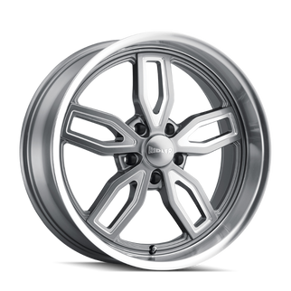 Ridler 608 20x10 / 5x120.65 BP / 0mm Offset / 72.62mm Hub Gloss Grey Milled Wheel