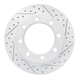 R1 80-94 Ford F-350 4WD (Excl Super Duty) Front Right Drilled & Slotted Geo-Carbon Rotor