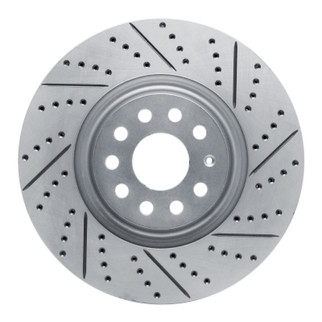 R1 12-25 Audi A3 Quattro Front Right Drilled & Slotted Geo-Carbon Rotor